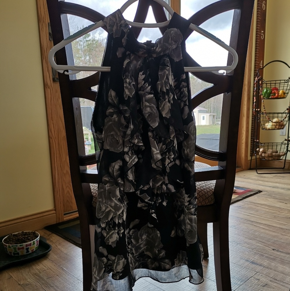 Black Flower Blouse